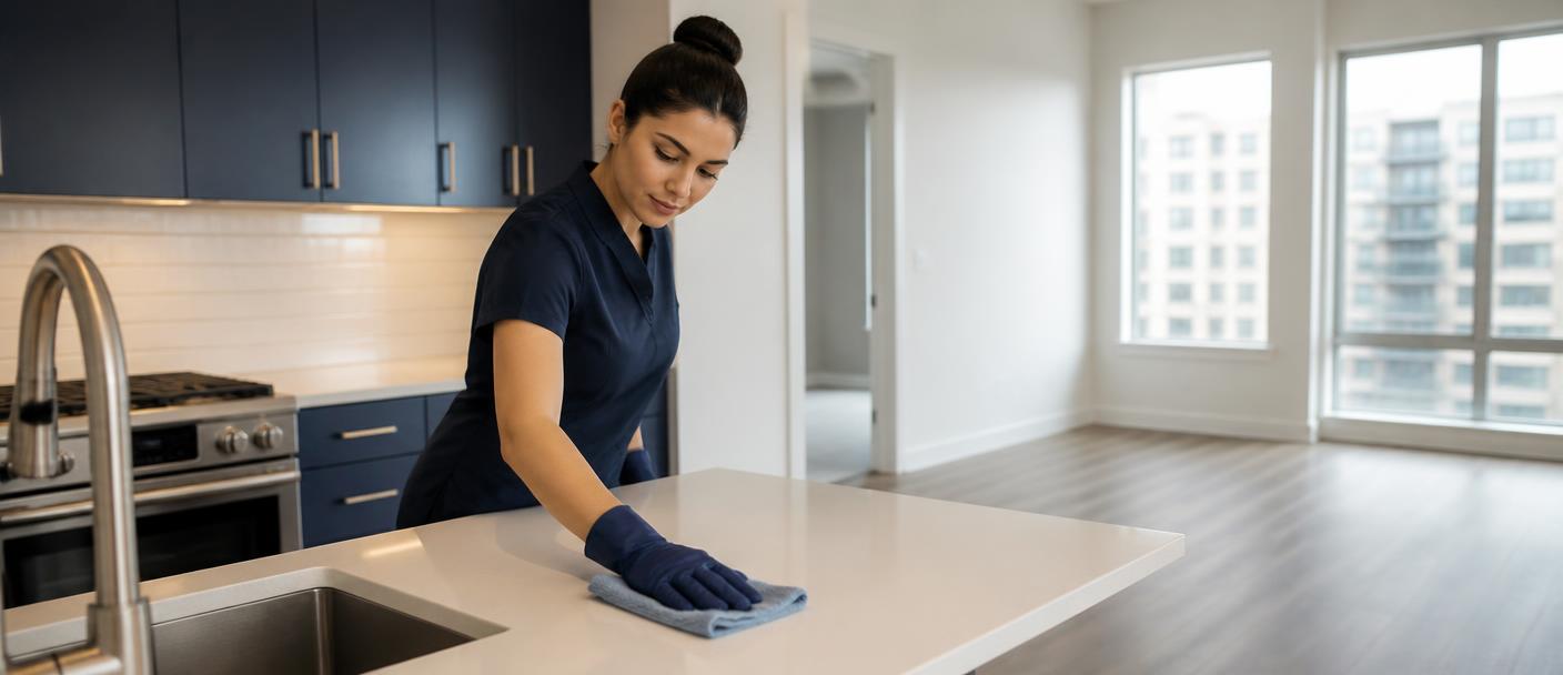 Detailed end of tenancy cleaning in a modern apartment